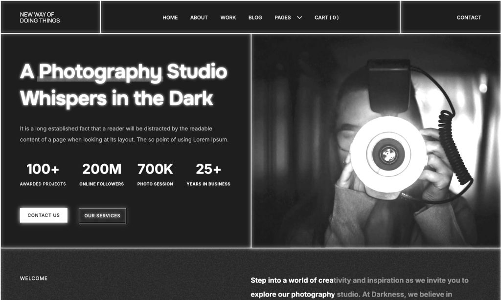 darkness gallery website template
