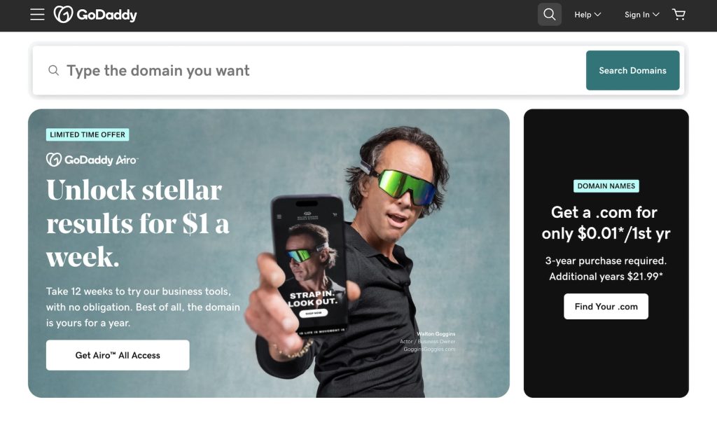 godaddy beginner-friendly web hosting for photographers