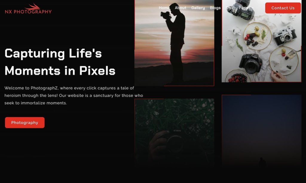 photographz nx gallery website template