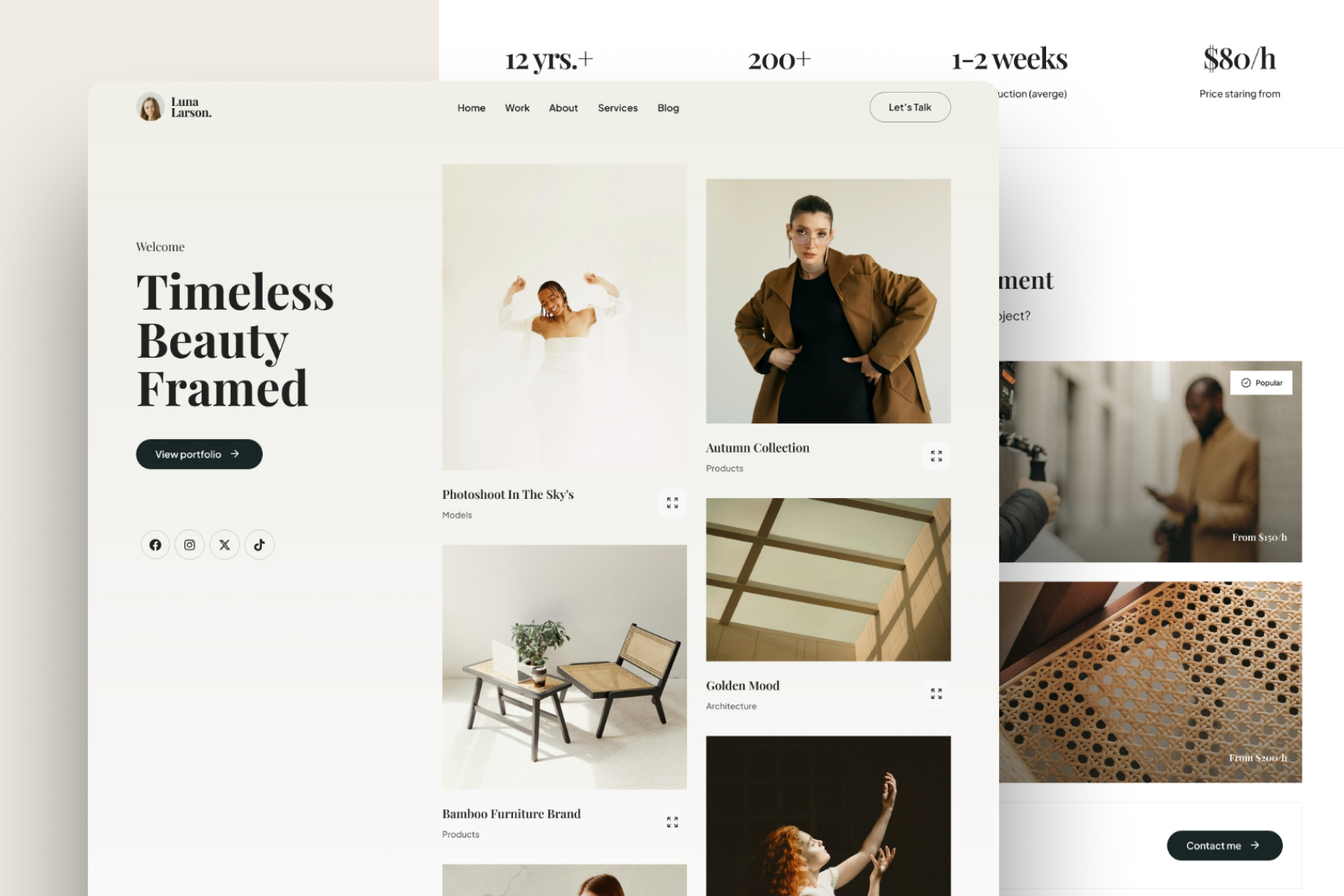 Editorial photography website design example