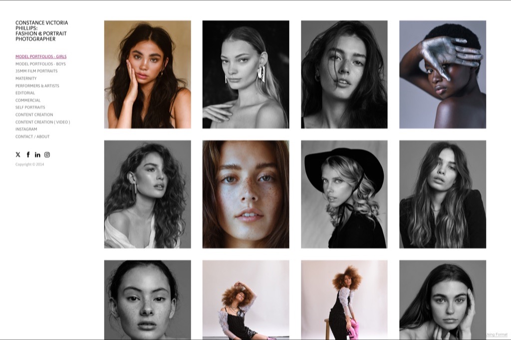 Constance Victoria Phillips fashion photographer website homepage