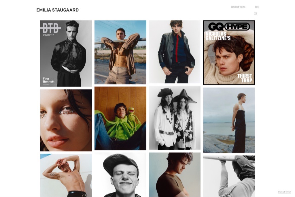 Emilia Staugaard fashion photographer website homepage