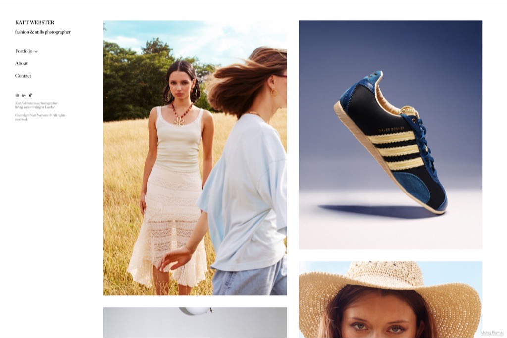 Katt Webster fashion photographer website homepage