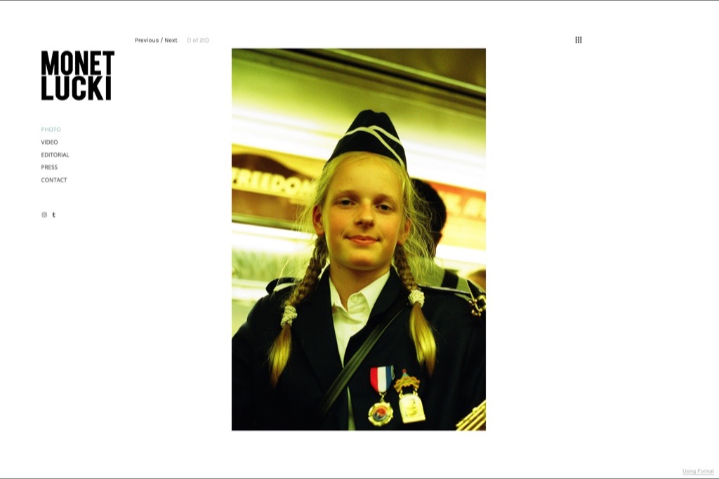 Monet Lucki fashion photographer website homepage