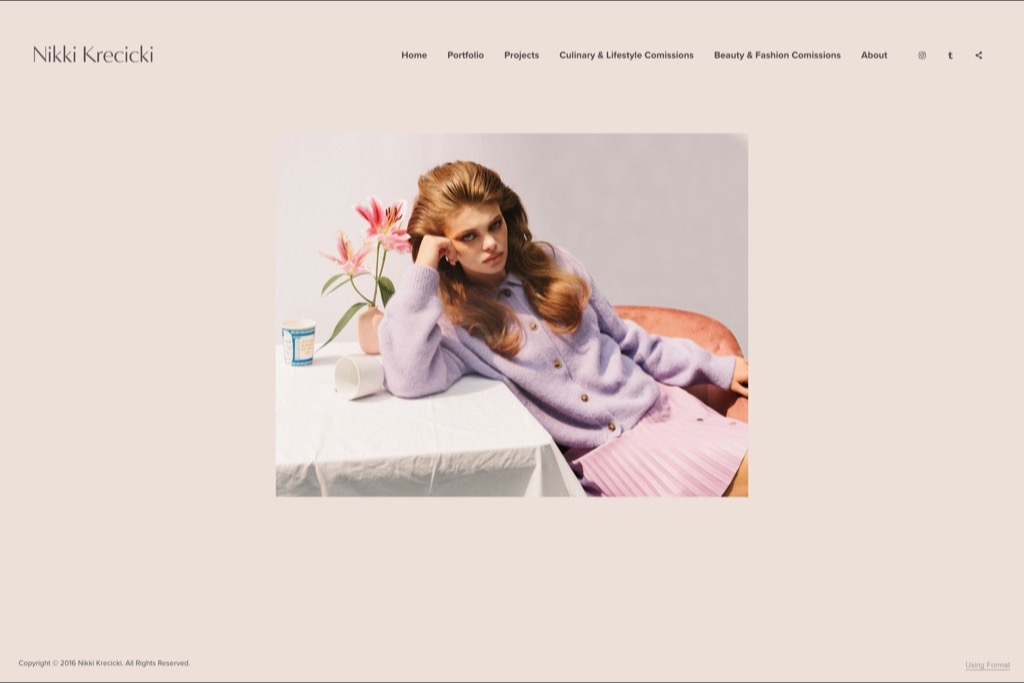 Nikki Krecicki fashion photographer website homepage