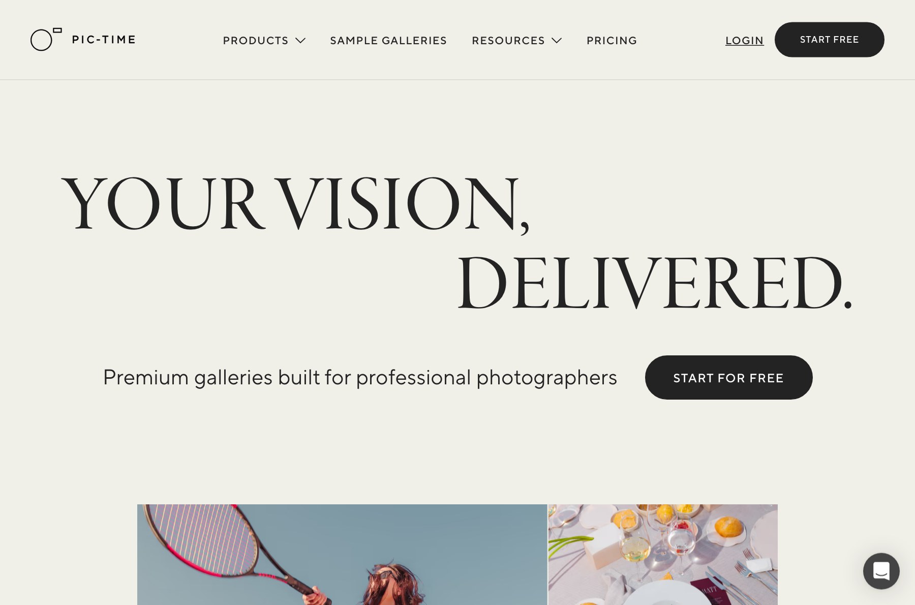 Pic-Time homepage - premium photo galleries