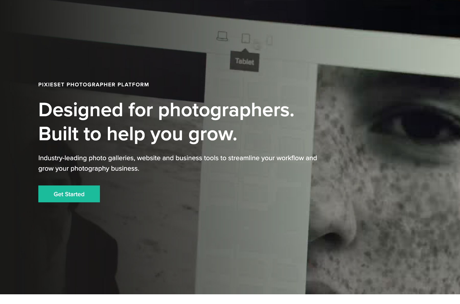 Pixieset homepage - photographer platform