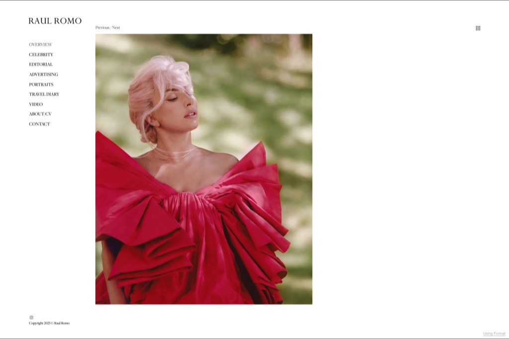 Raul Romo fashion photographer website homepage