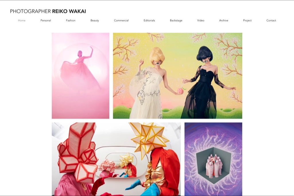 Reiko Wakai fashion photographer website homepage
