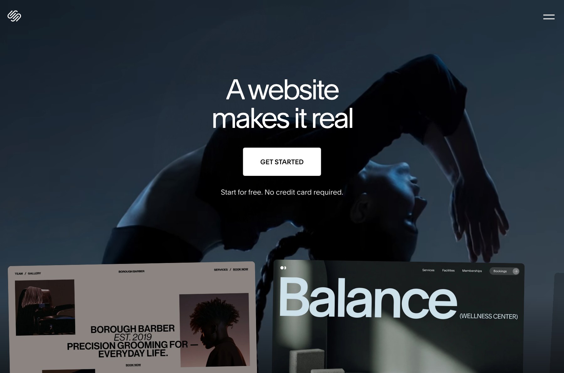 Squarespace homepage