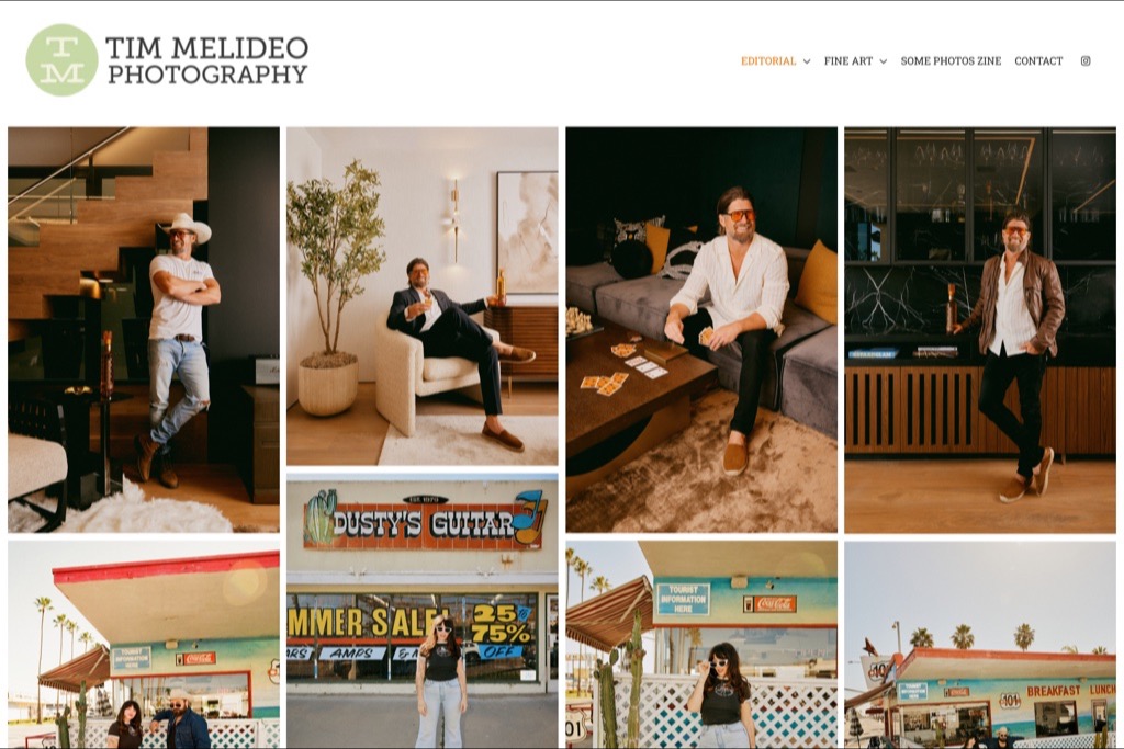 Tim Melideo fashion photographer website homepage
