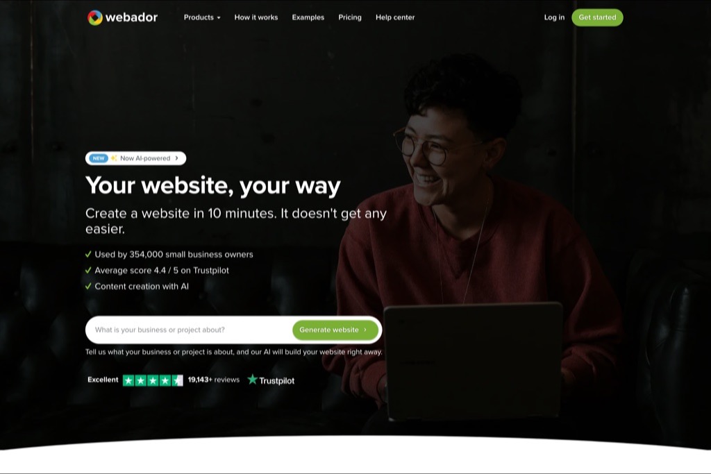 Webador free website builder for photographers