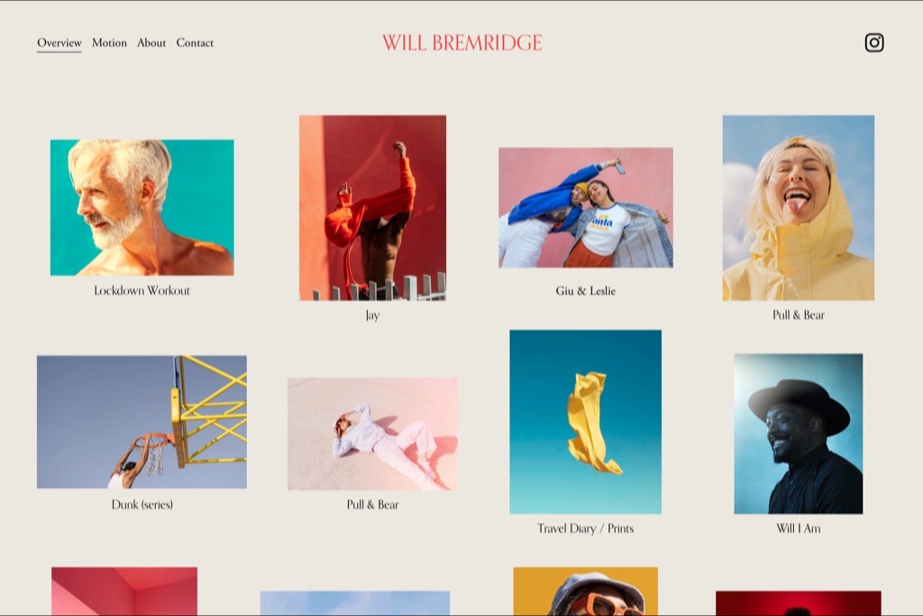 Will Bremridge fashion photographer website homepage