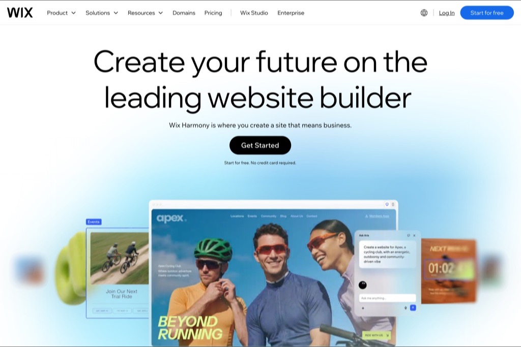 Wix free website builder for photographers