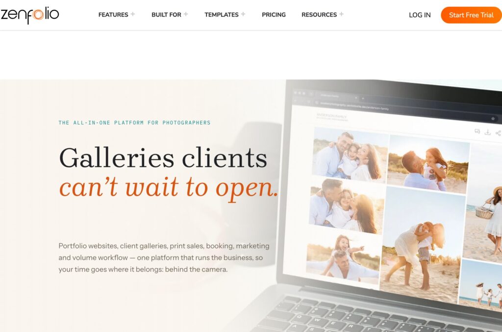 Zenfolio homepage - all-in-one platform for photographers