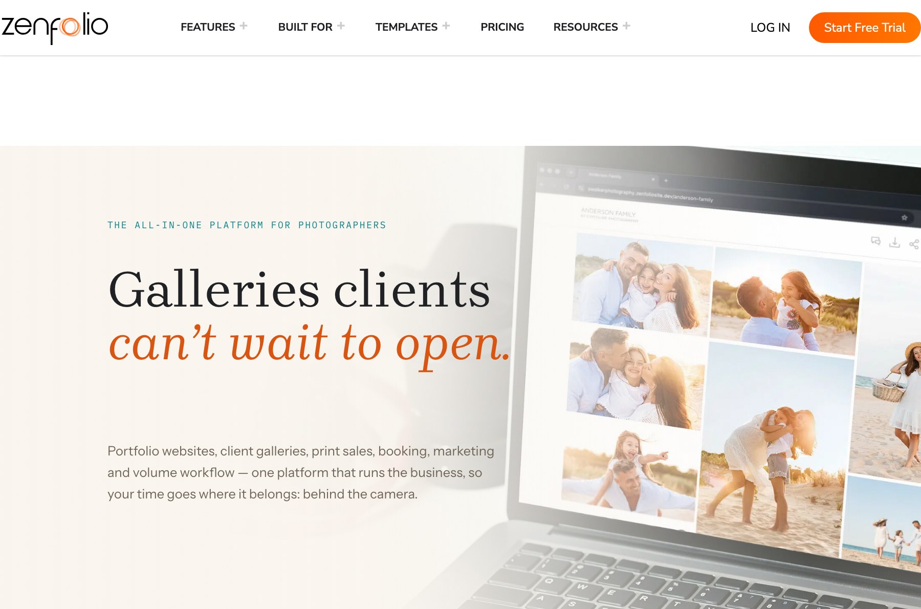Zenfolio homepage - all-in-one platform for photographers