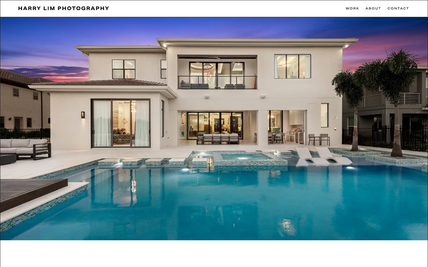 Harry Lim real estate photography website homepage