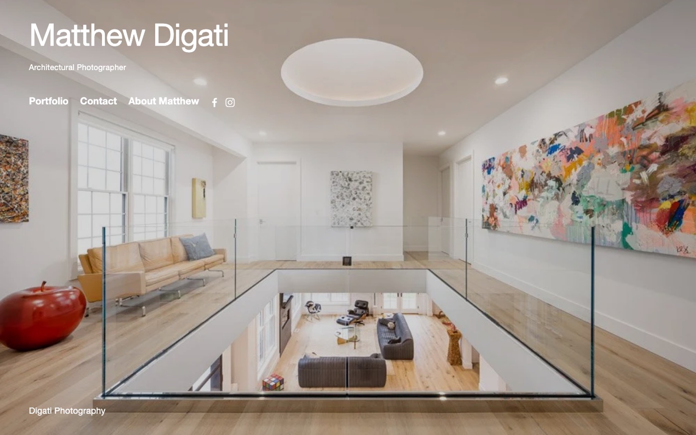 Matthew Digati real estate photography website homepage